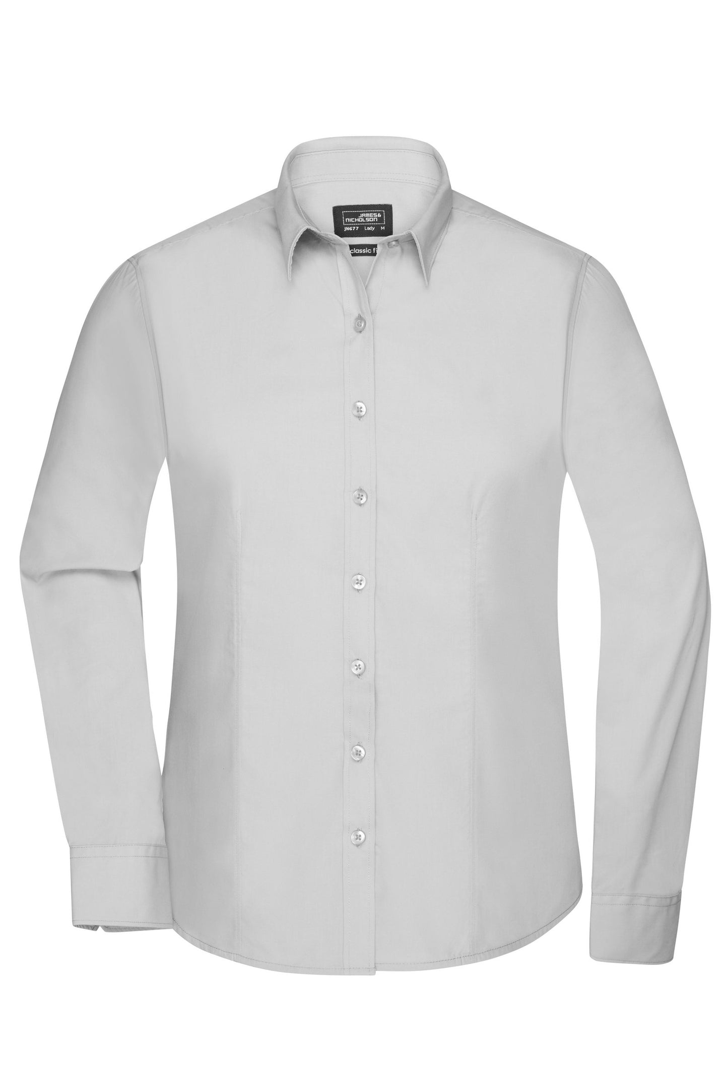 Camisa Senhora Manga Comprida em Popelina