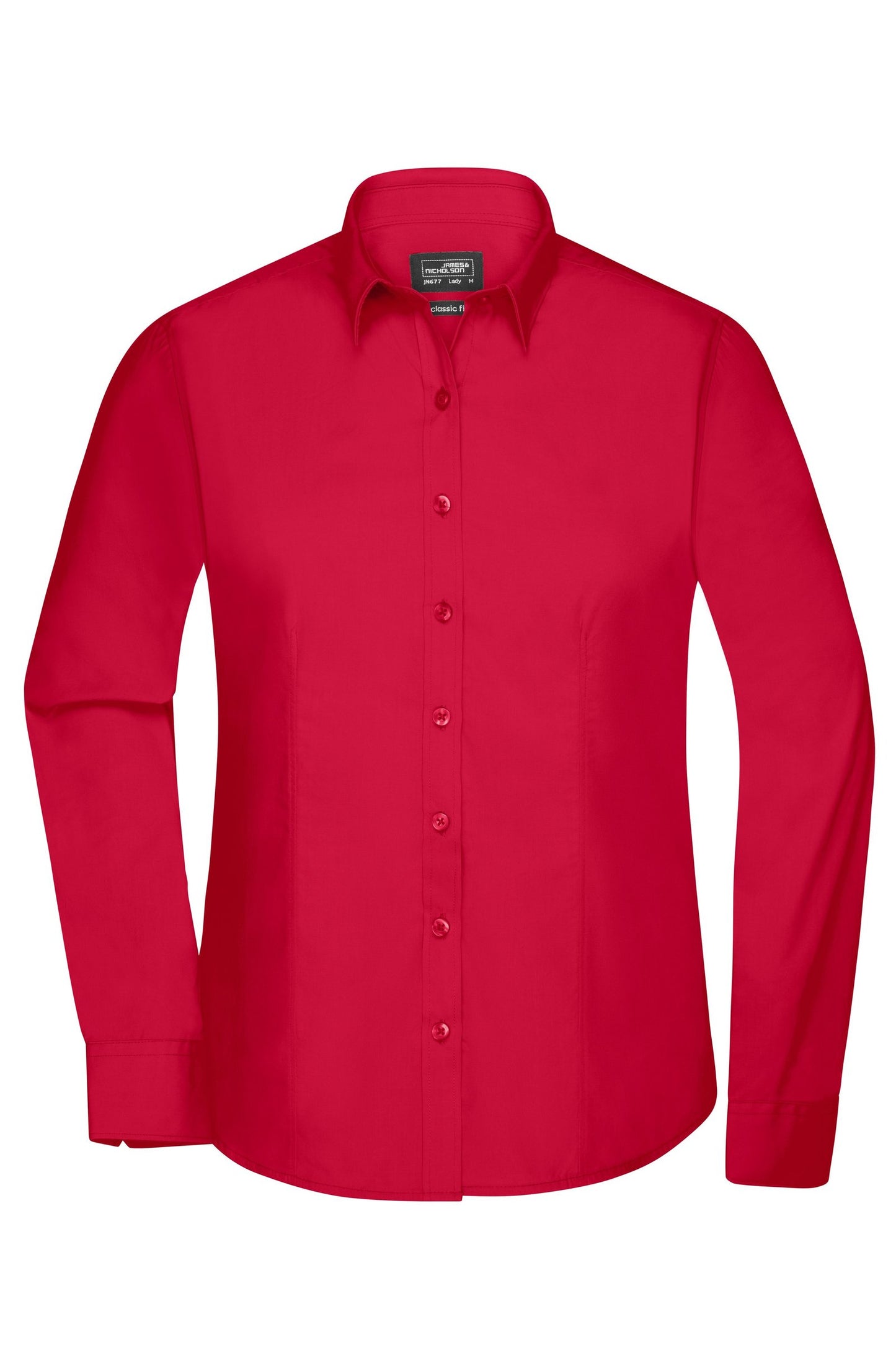 Camisa Senhora Manga Comprida em Popelina