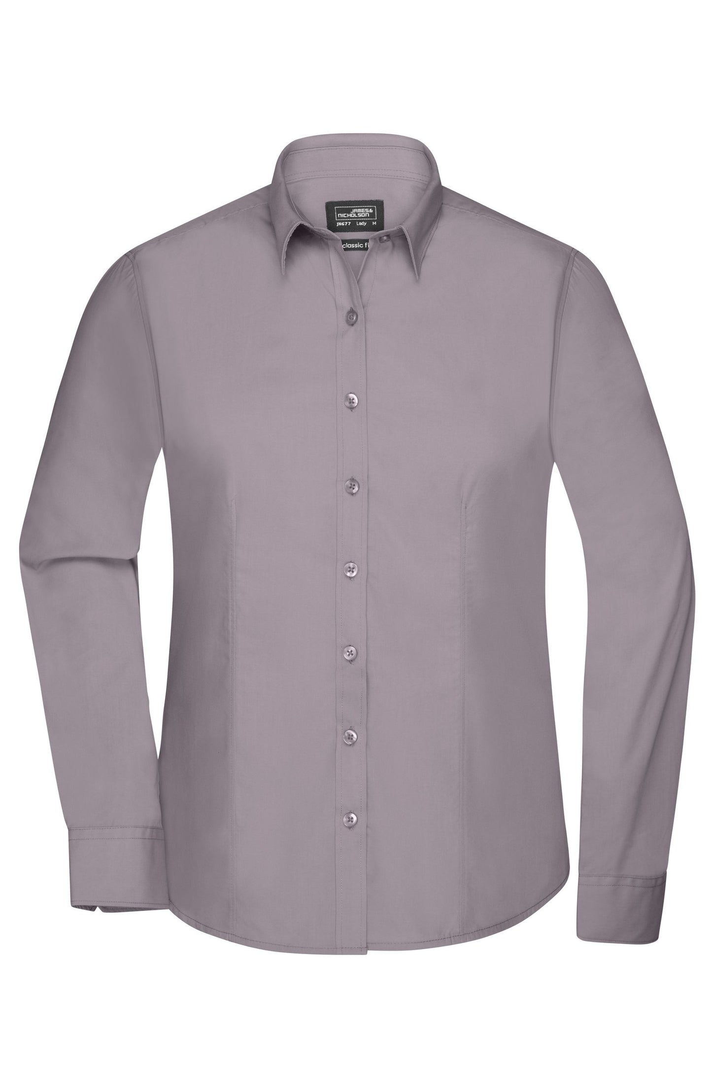 Camisa Senhora Manga Comprida em Popelina