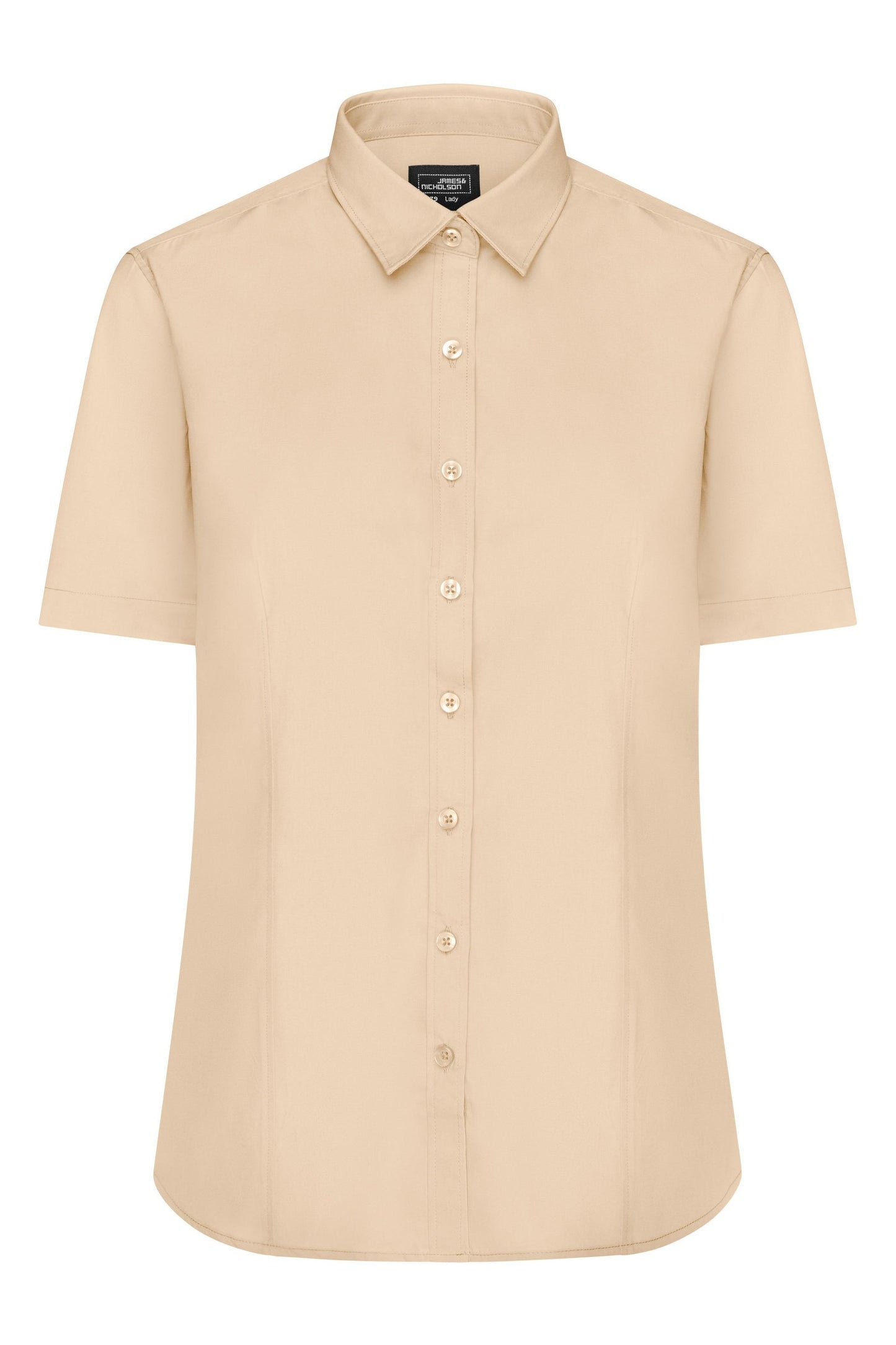 Camisa Senhora Manga Curta em Popelina Fácil Cuidado