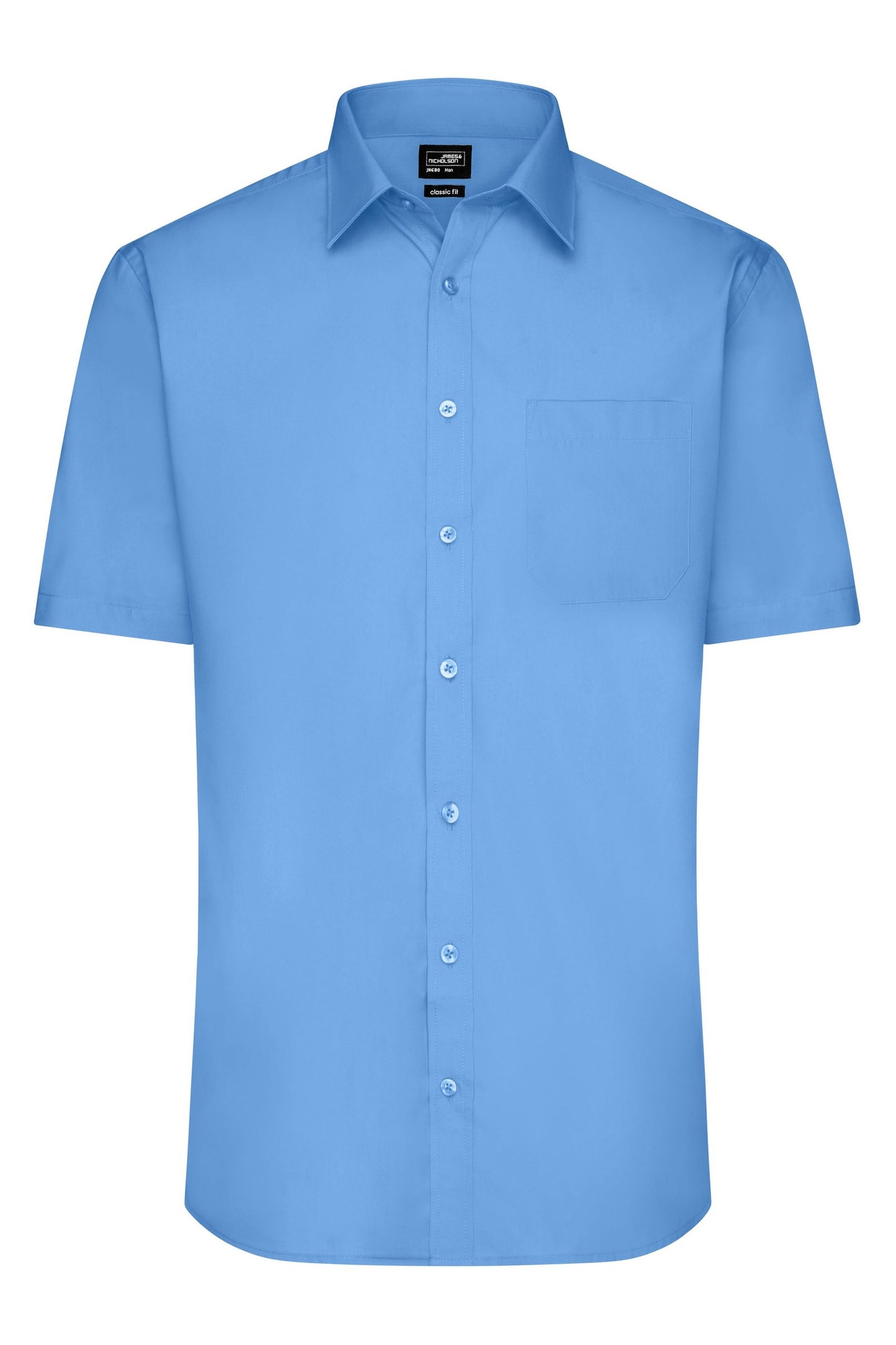 Camisa Popelina Manga Curta Homem - Fácil Cuidado