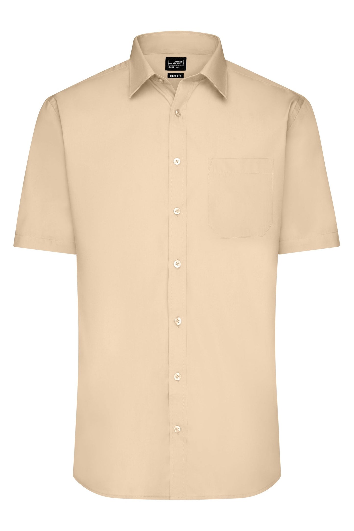 Camisa Popelina Manga Curta Homem - Fácil Cuidado