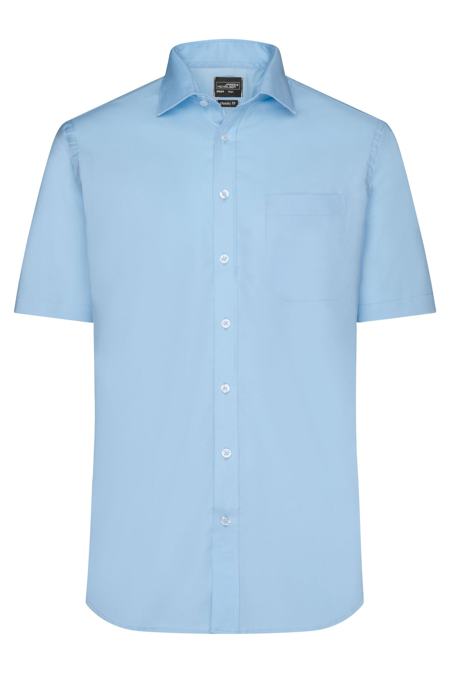 Camisa Masculina Manga Curta Micro-Twill Algodão