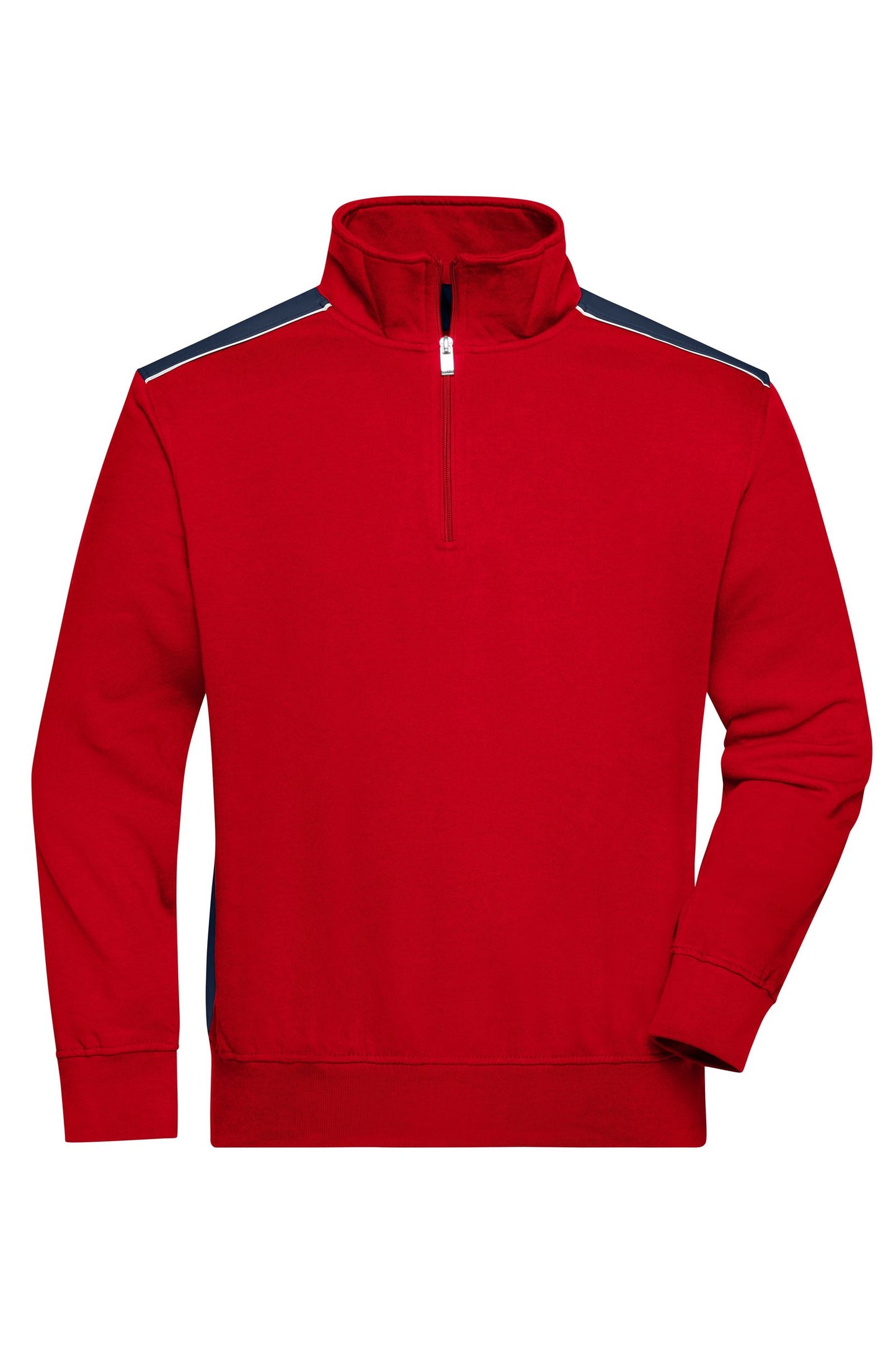 Sweatshirt Workwear com Meio Zíper e Detalhes Contrastantes