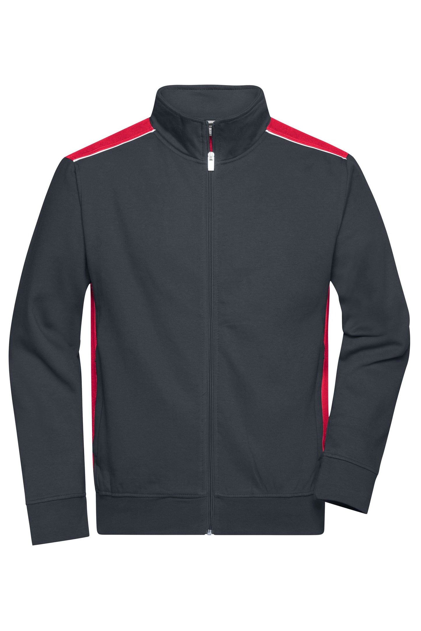 Sweat Jacket Workwear com Gola Alta e Detalhes Contrastantes