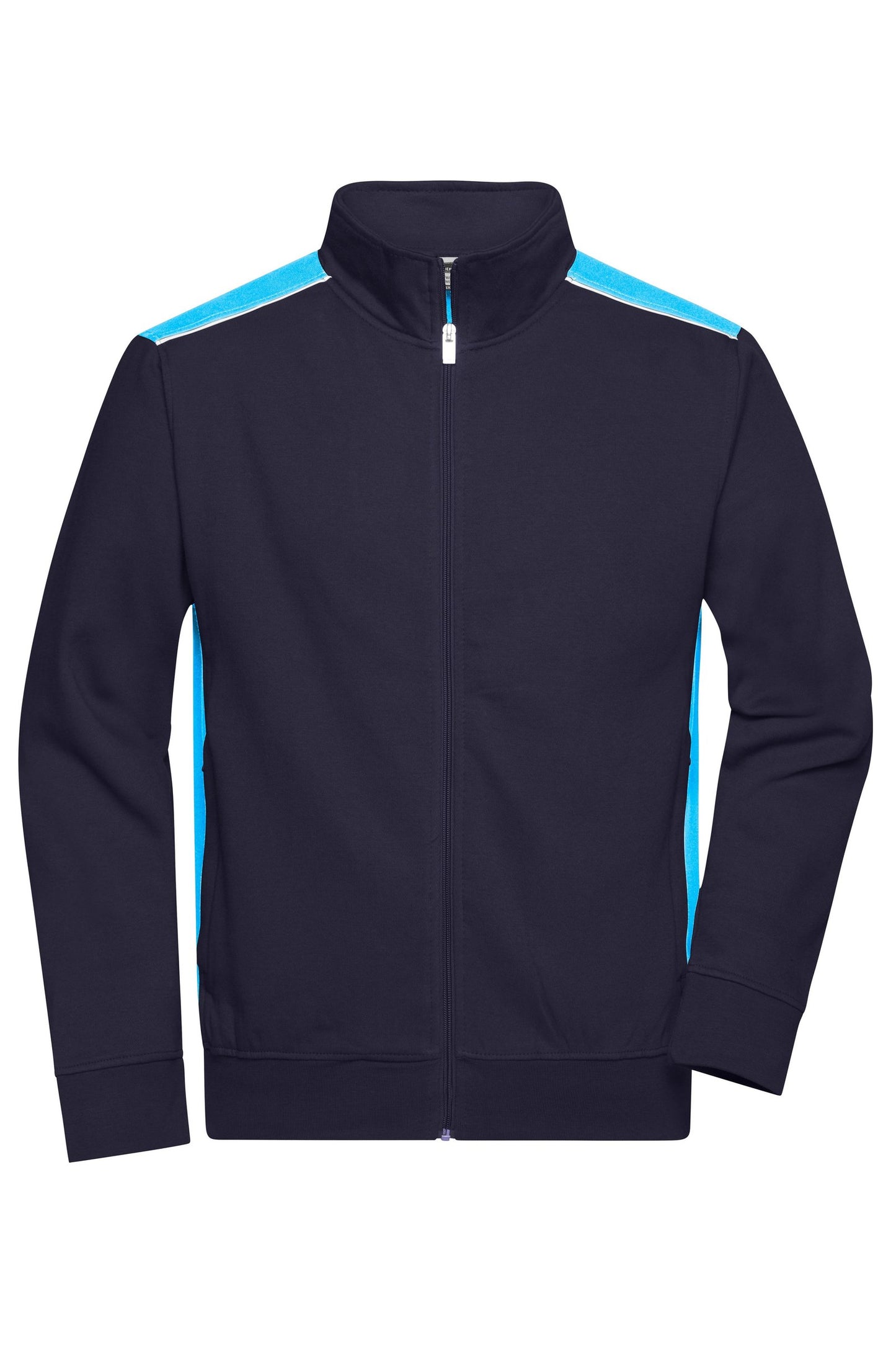 Sweat Jacket Workwear com Gola Alta e Detalhes Contrastantes