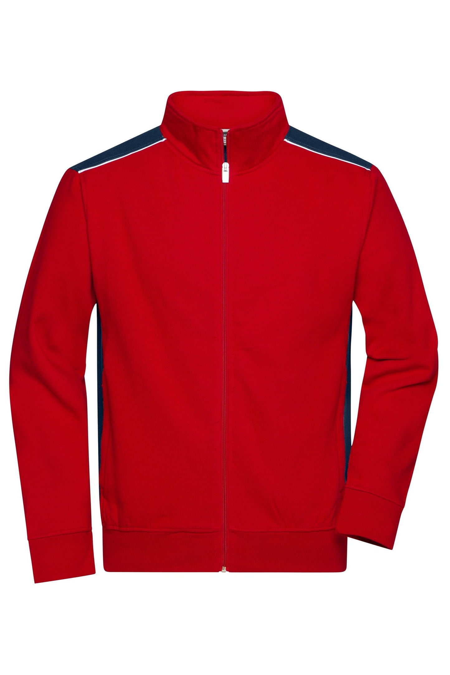 Sweat Jacket Workwear com Gola Alta e Detalhes Contrastantes