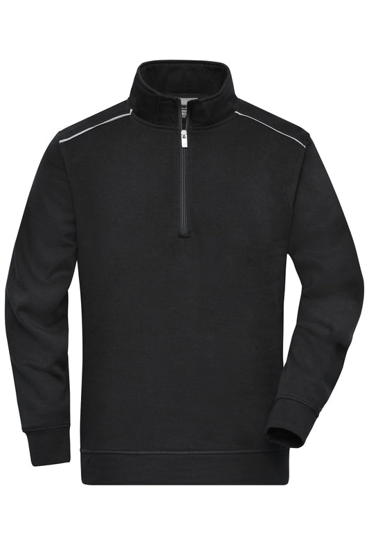 Sweatshirt Workwear Half-Zip com Gola Alta e Piping