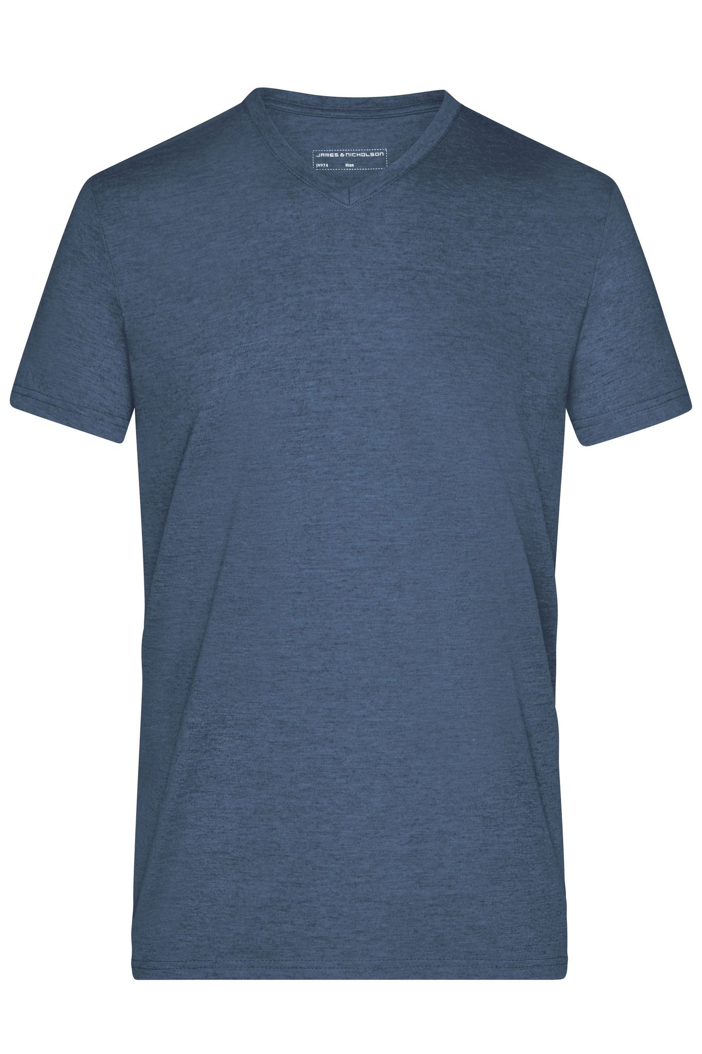 T-shirt masculina cinzenta com decote em V