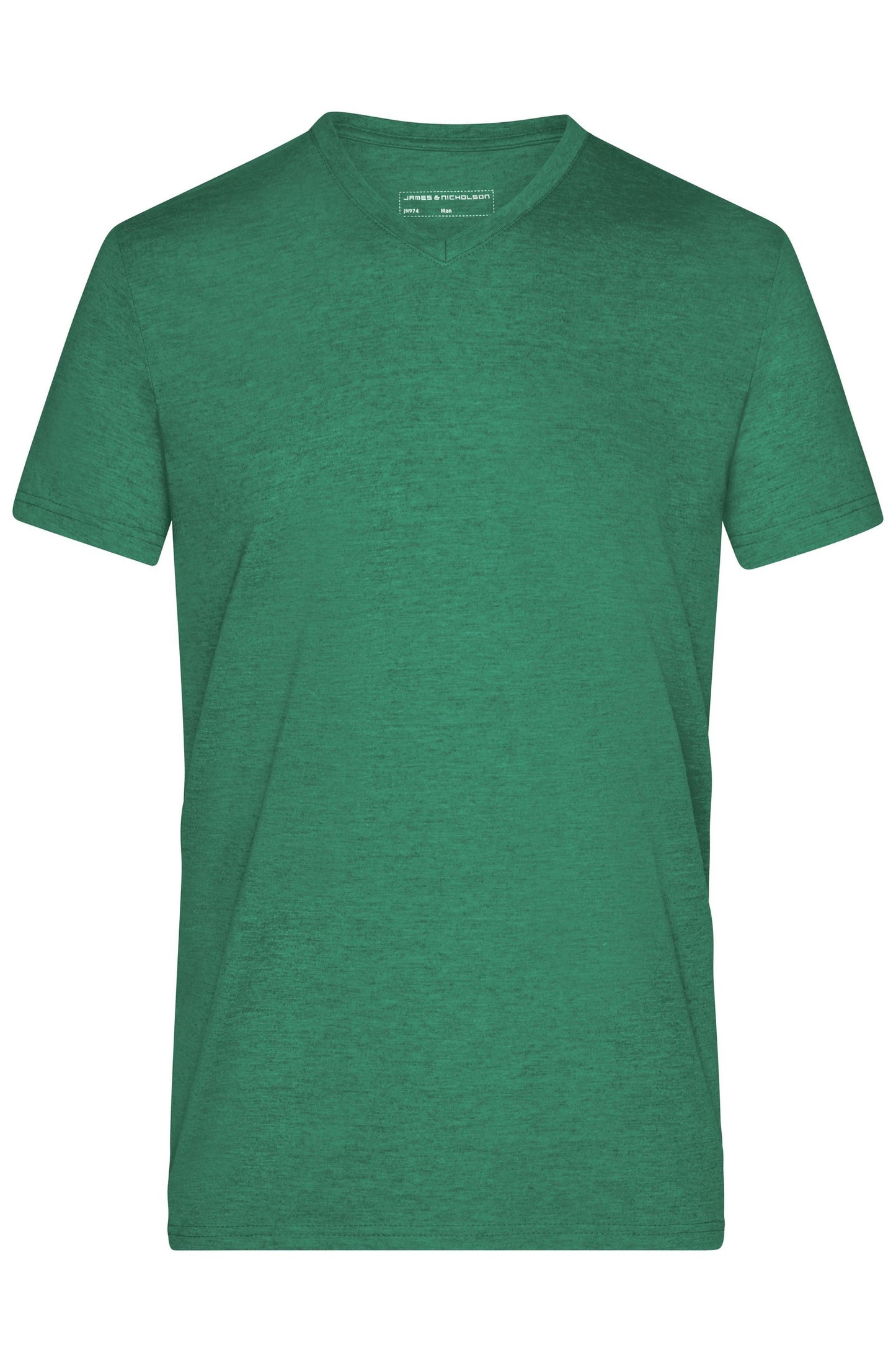 T-shirt masculina cinzenta com decote em V