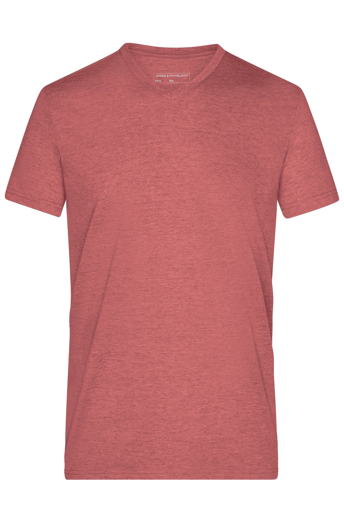 T-shirt masculina cinzenta com decote em V
