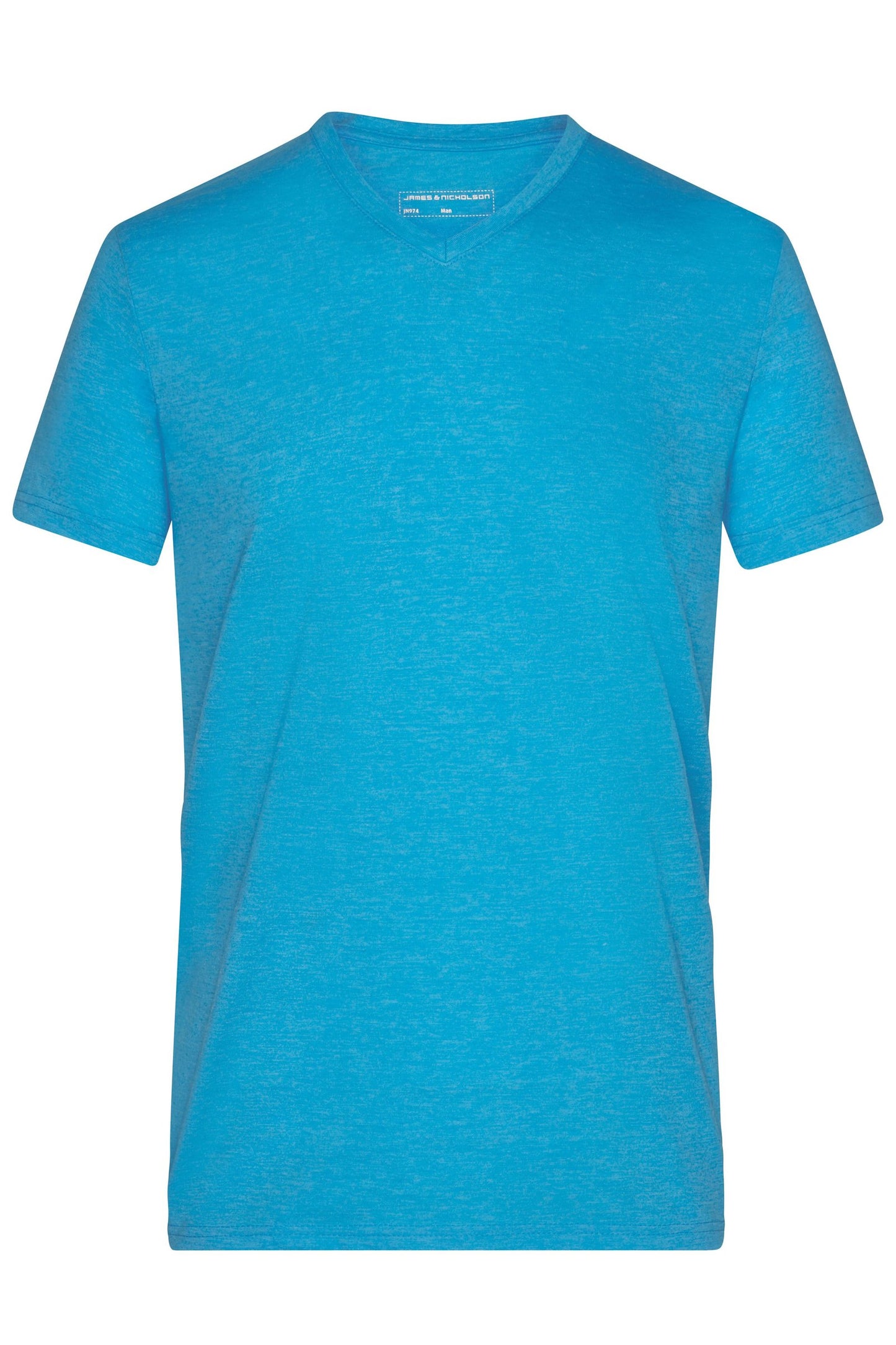 T-shirt masculina cinzenta com decote em V