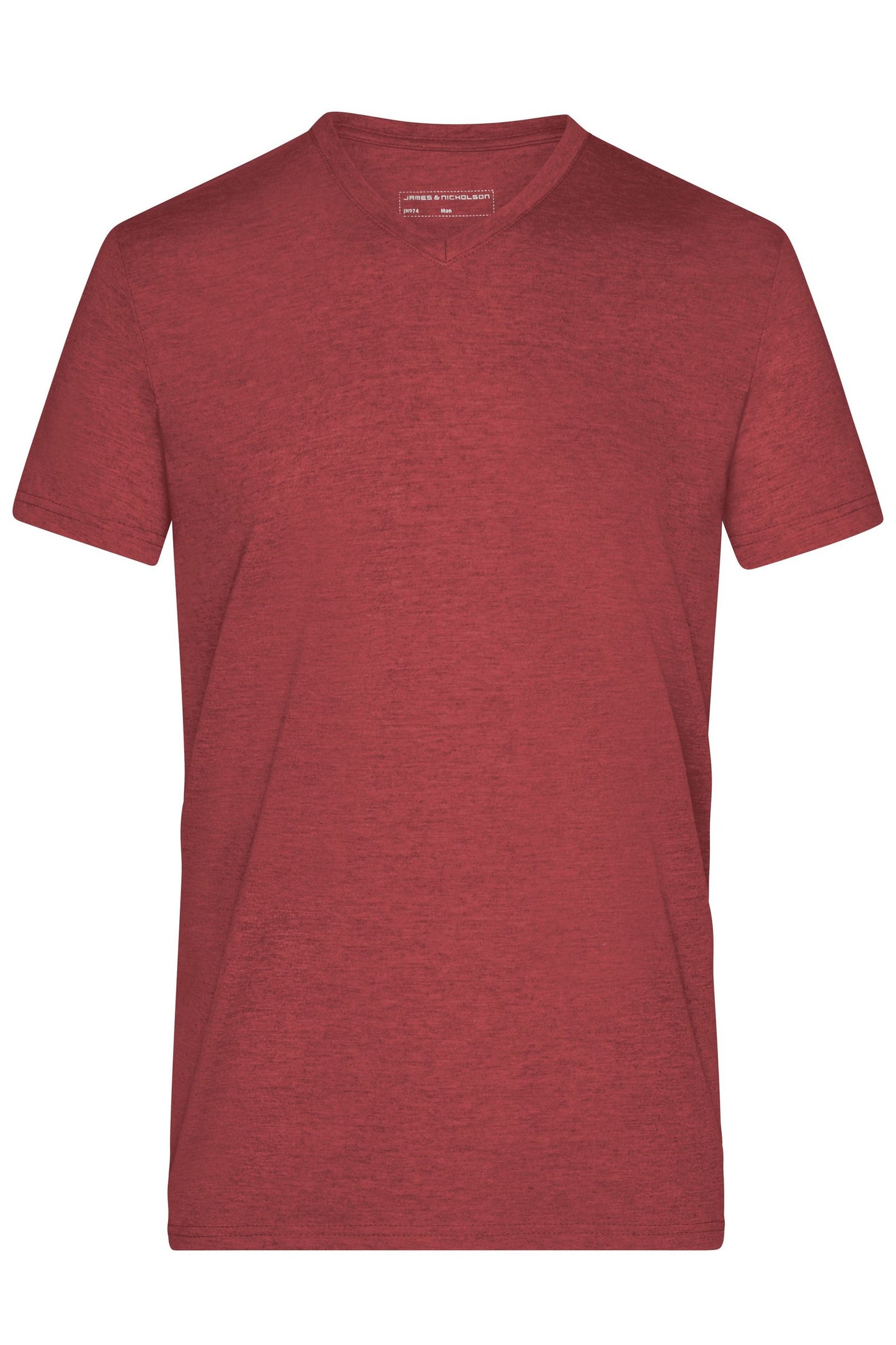 T-shirt masculina cinzenta com decote em V