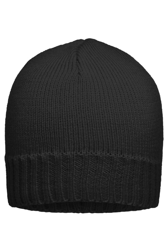 Gorro Ajustado com Borda Canelada em Malha