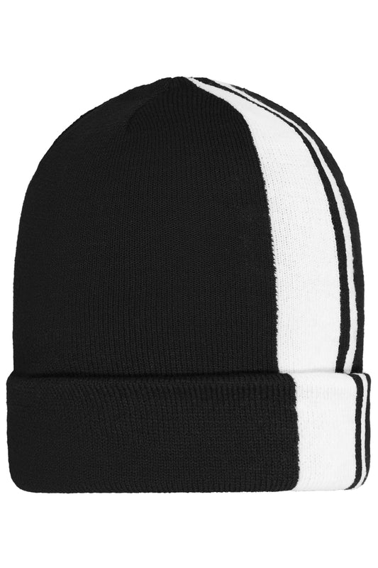 Gorro de Malha Inverno com Risca Contrastante