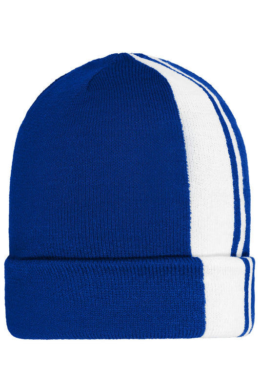 Gorro de Malha Inverno com Risca Contrastante
