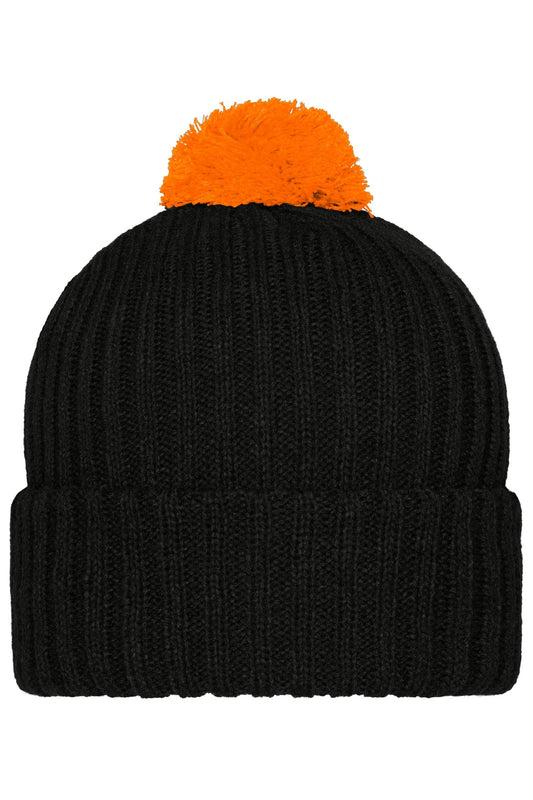 Gorro de Malha com Pompom Colorido
