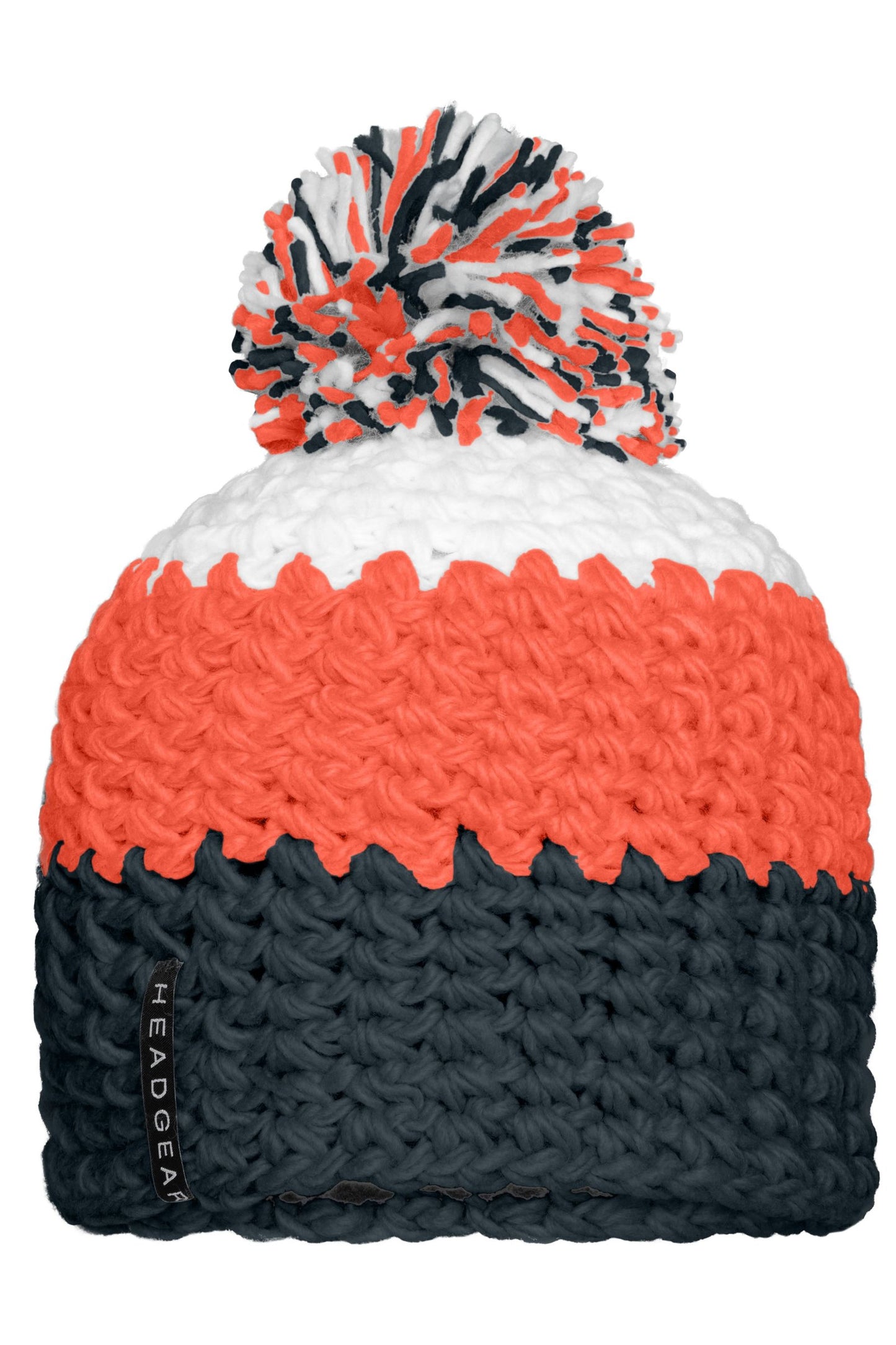 Gorro de Malha Tricolor com Pompom