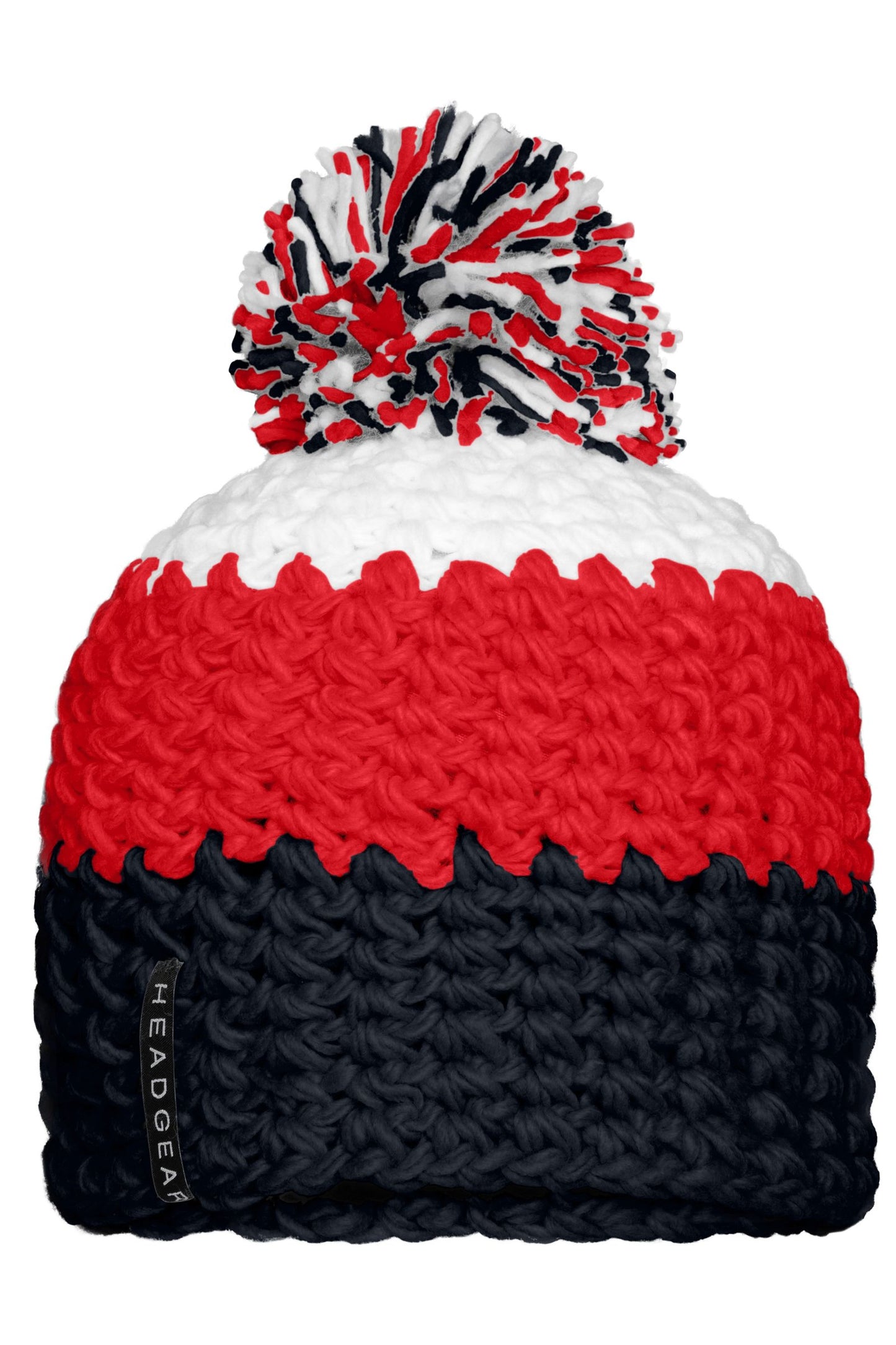 Gorro de Malha Tricolor com Pompom