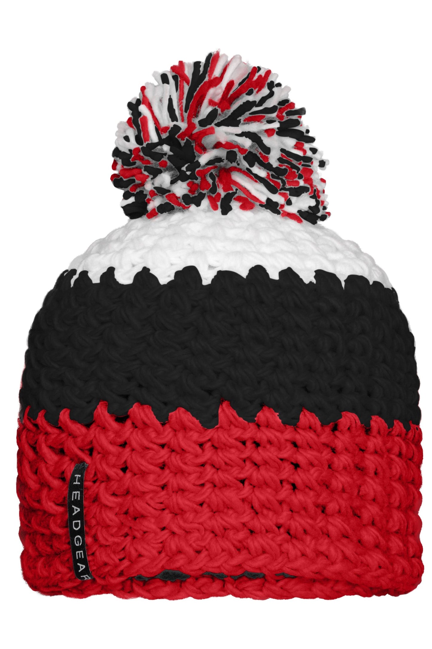 Gorro de Malha Tricolor com Pompom
