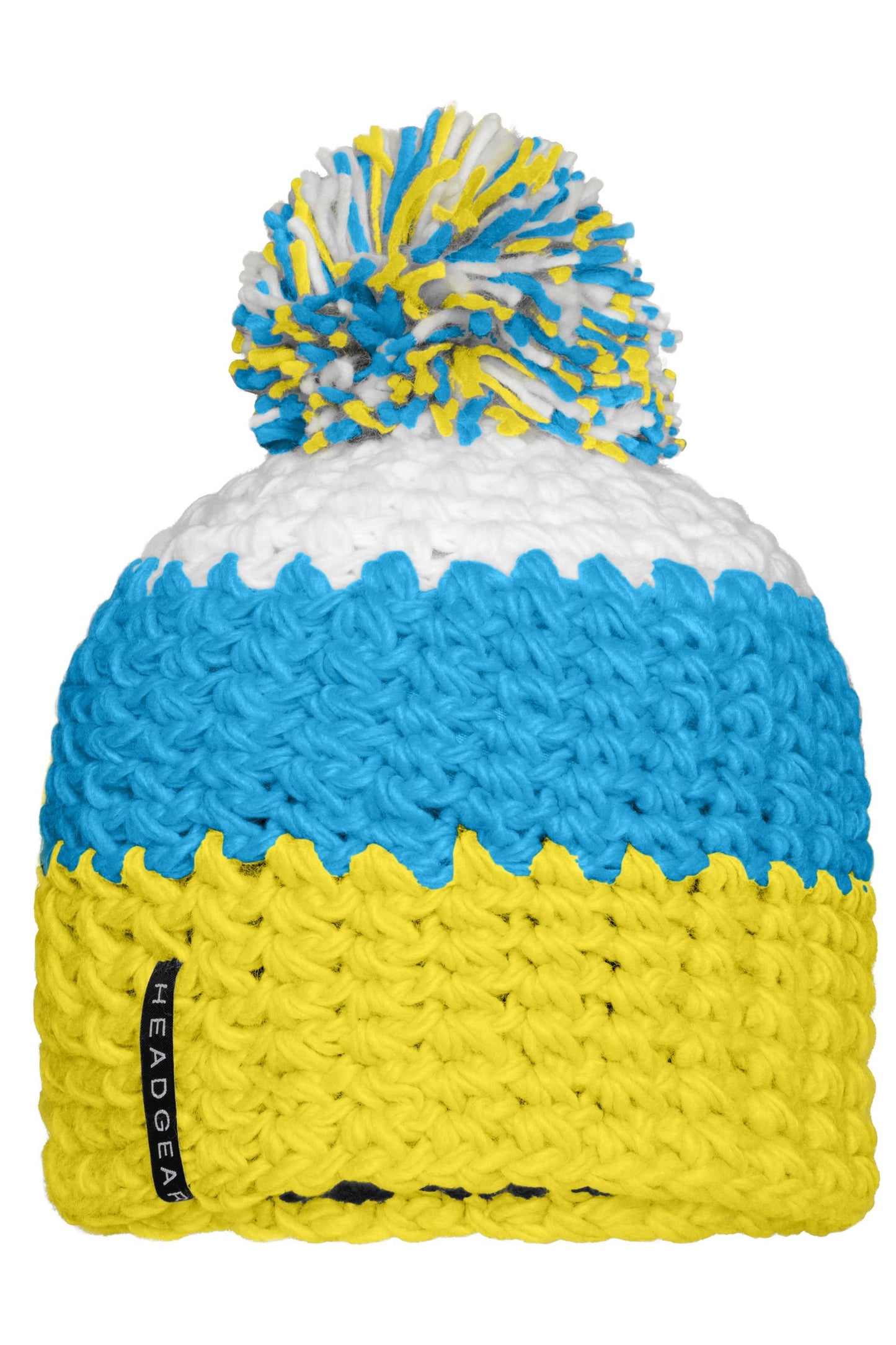 Gorro de Malha Tricolor com Pompom