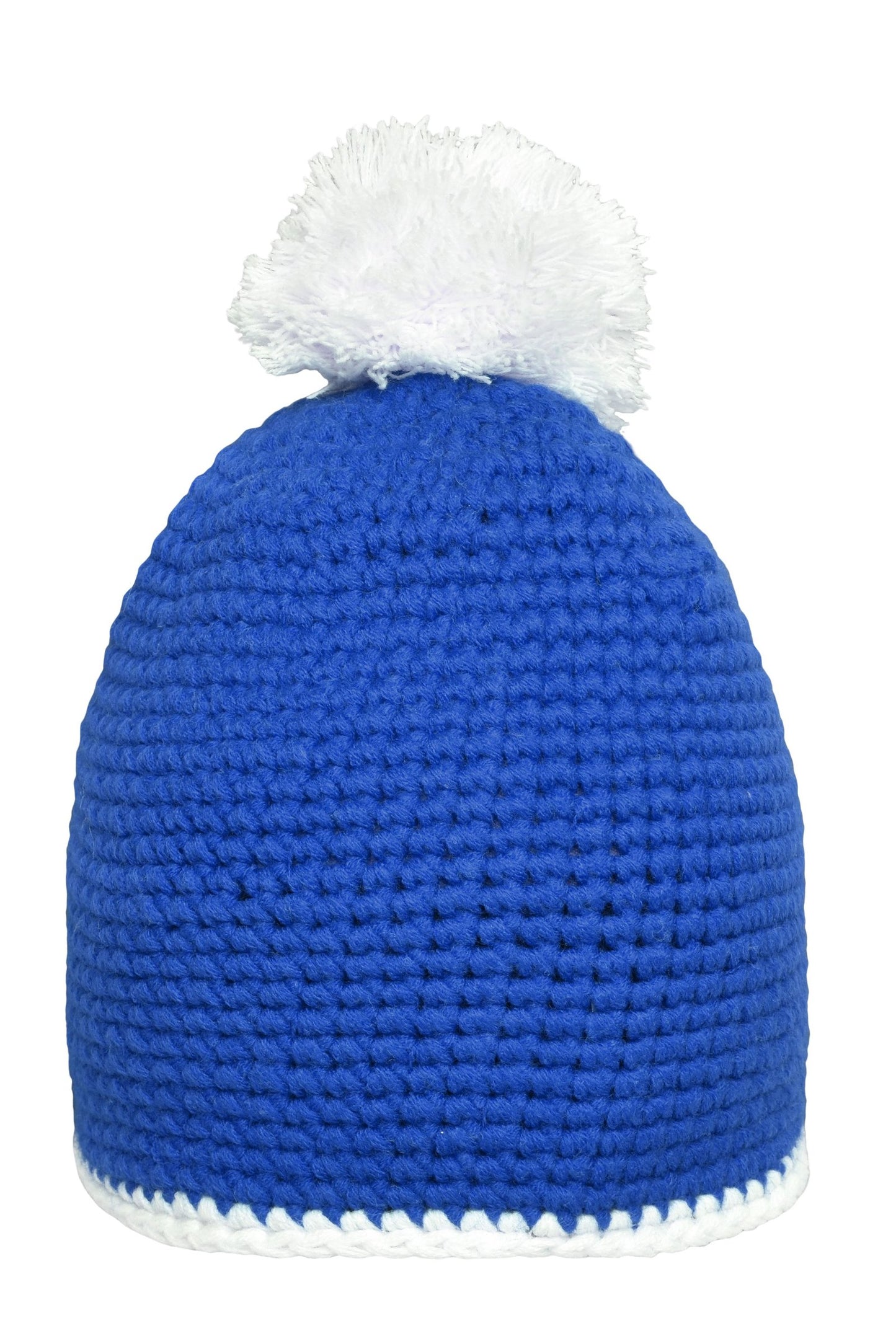 Gorro com Pompom e Borda Contrastante em Croché