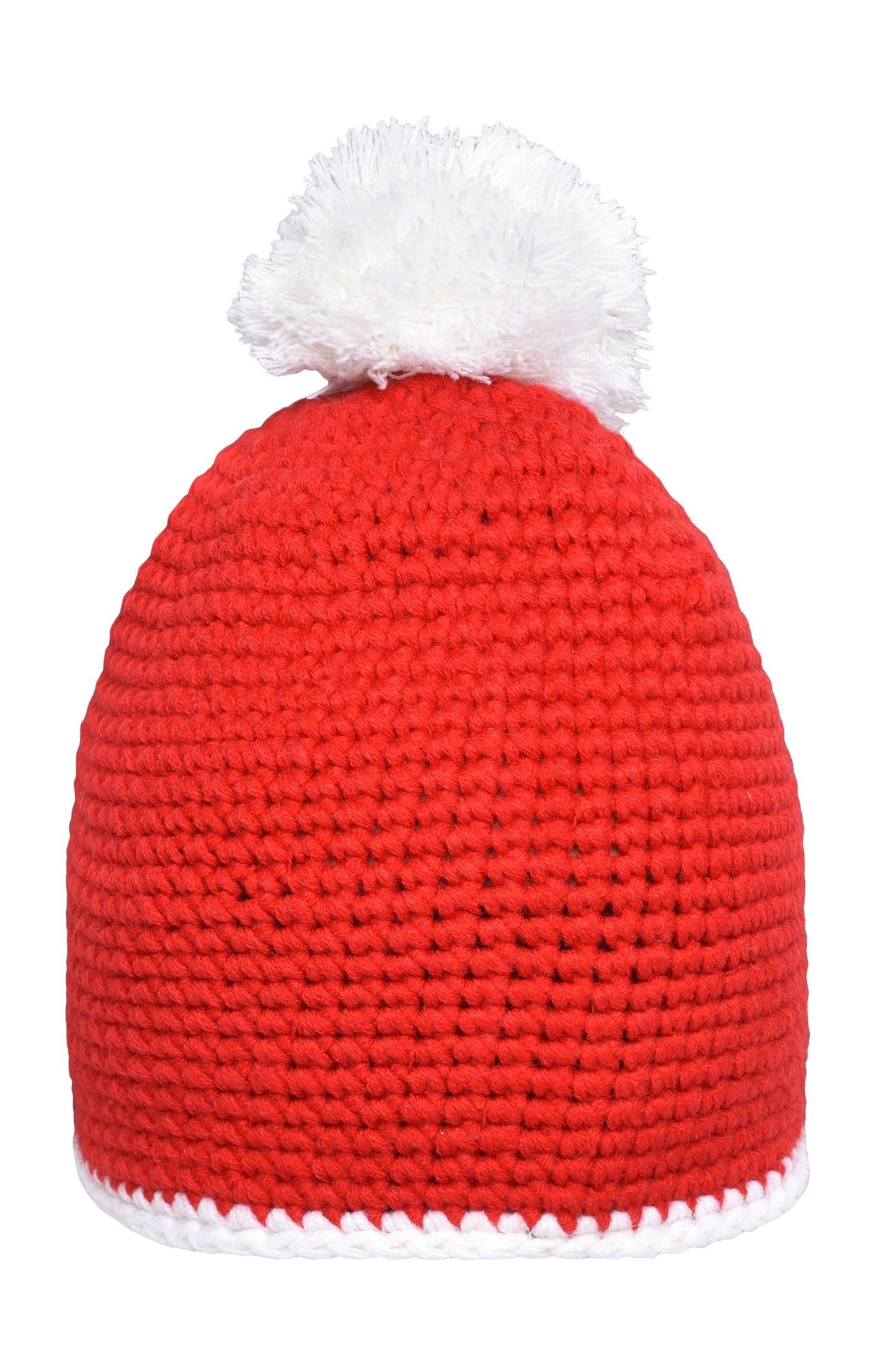 Gorro com Pompom e Borda Contrastante em Croché