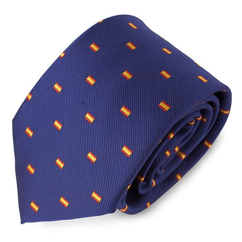 Gravata Microfibra Azul com Bandeira