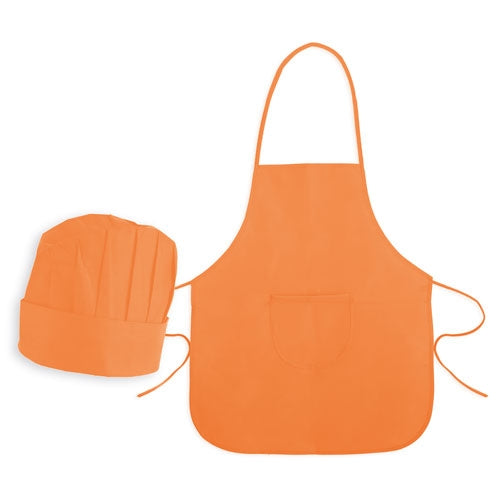 Conjunto Infantil Avental e Gorro Branco