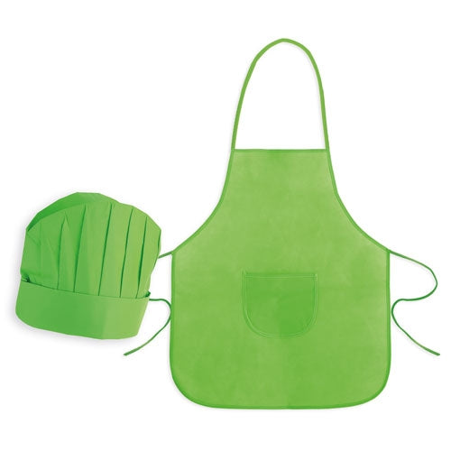 Conjunto Infantil Avental e Gorro Branco