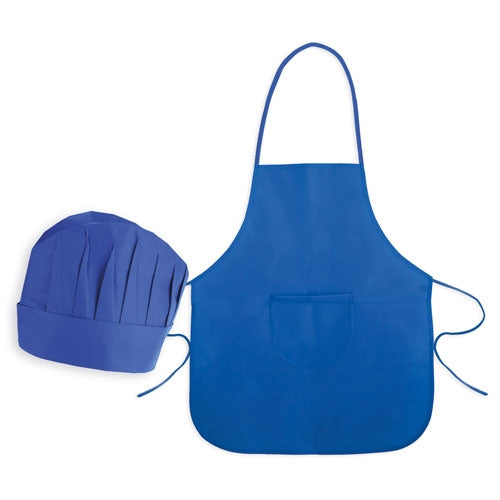 Conjunto Infantil Avental e Gorro Branco