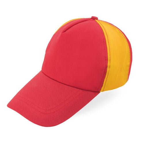 Gorra Visera Longa Vermelha e Amarela