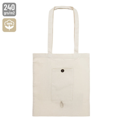 Bolsa de Algodão Plegável com Bolso Nadia