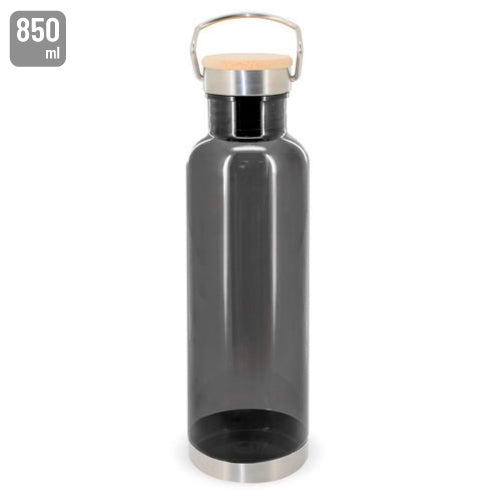 Garrafa Tritan com Bambu e Inox 850 ml