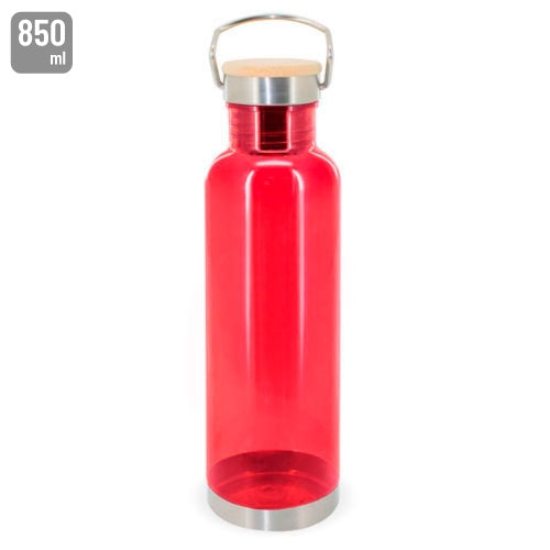Garrafa Tritan com Bambu e Inox 850 ml