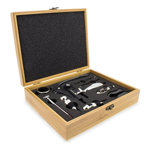 Set de Acessórios de Vinho em Bambu