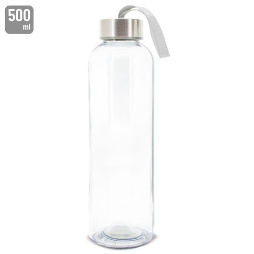 Garrafa Transparente em Cristal com Tampa de Aço