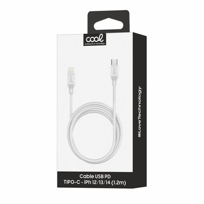 Cabo USB compatível COOL Universal TYPE-C para Lightning (1,2 metros) Branco