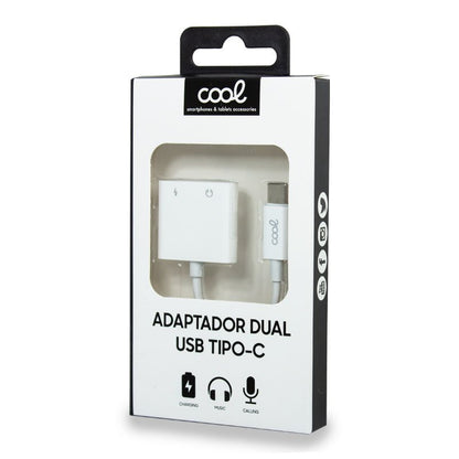 Adaptador Dual USB TYPE-C (Auscultadores + carregamento) Digital COOL