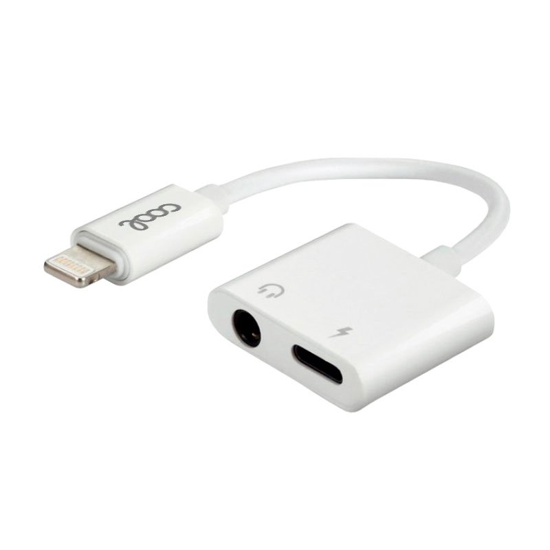 Adaptador de 3,5 mm com conector Bluetooth duplo + carga de relâmpago COOL
