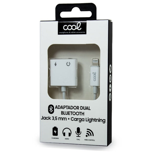 Adaptador de 3,5 mm com conector Bluetooth duplo + carga de relâmpago COOL