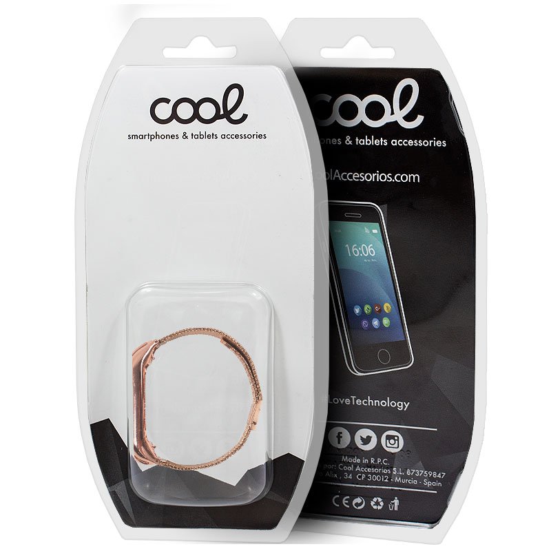 Correia legal para Xiaomi Mi Band 5 / Mi Band 6 / Amazfit Band 5 Metal Rose Gold