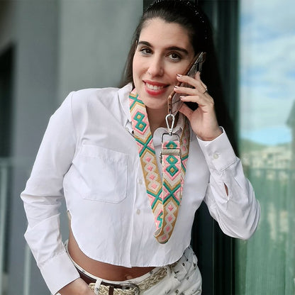 Alça de Suspensão COOL Universal com Cartão para Smartphone Mostarda
