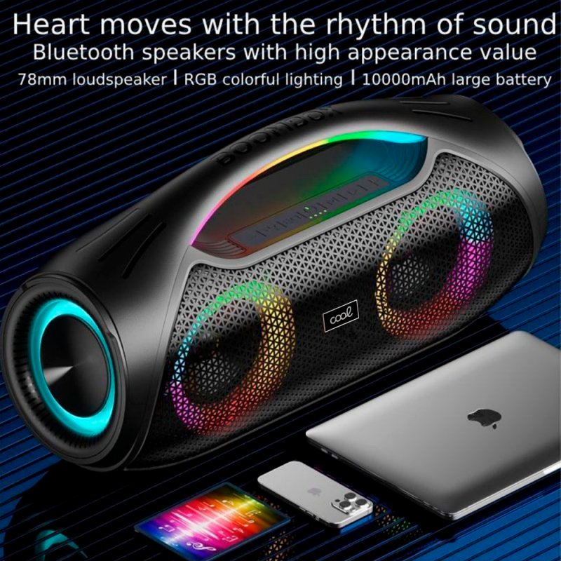 Alto-falante Música Universal Bluetooth Marca COOL Unique (30W) Preto