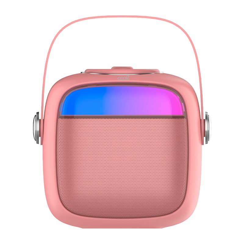 Alto-falante musical Bluetooth universal 6W COOL Mini Karaokê + Microfone Rosa