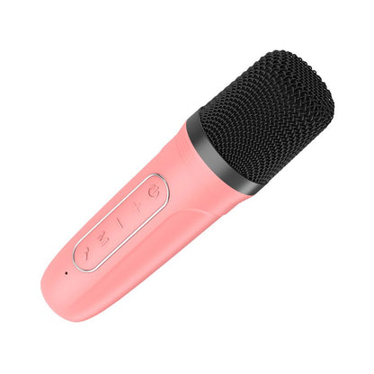 Alto-falante musical Bluetooth universal 6W COOL Mini Karaokê + Microfone Rosa