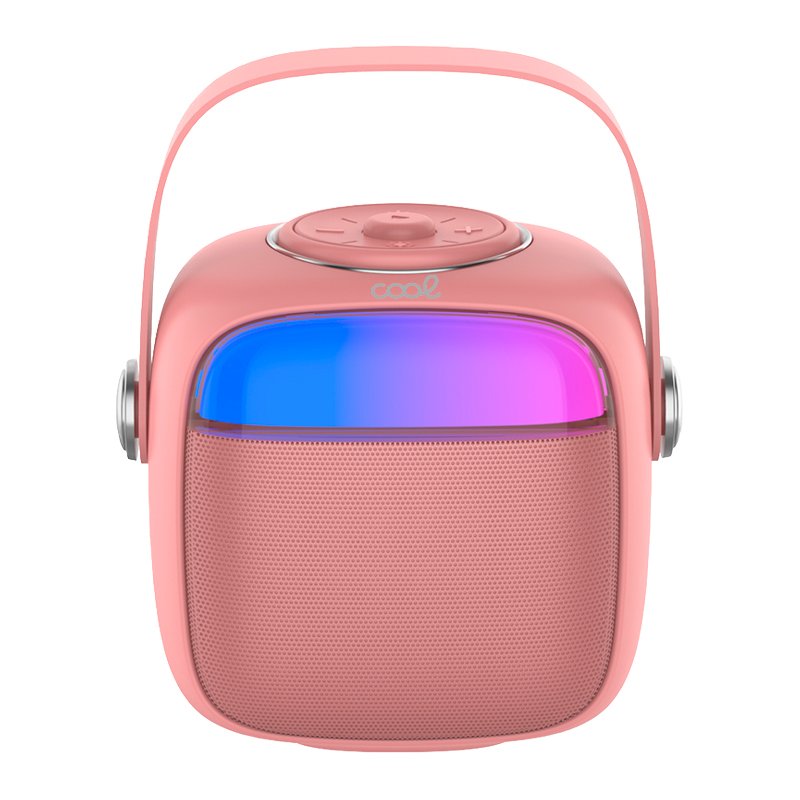 Alto-falante musical Bluetooth universal 6W COOL Mini Karaokê + Microfone Rosa