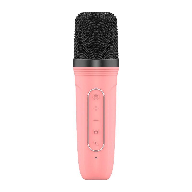Alto-falante musical Bluetooth universal 6W COOL Mini Karaokê + Microfone Rosa