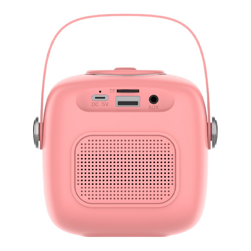 Alto-falante musical Bluetooth universal 6W COOL Mini Karaokê + Microfone Rosa