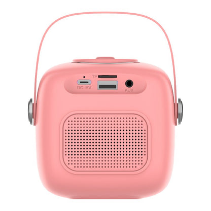 Alto-falante musical Bluetooth universal 6W COOL Mini Karaokê + Microfone Rosa